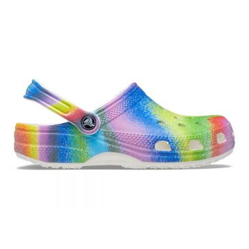 Saboti Crocs Classic Spray Dye Clog Alb - White/Multi