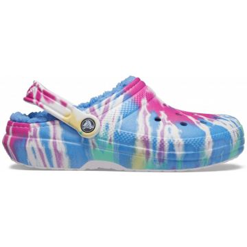 Saboti Crocs Classic Tie-Dye Lined Clog Multicolor - Powder Blue/Multi