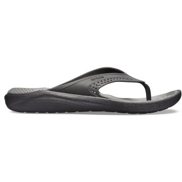 Slapi Crocs LiteRide Flip Negru - Black/Slate Grey