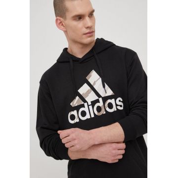 adidas bluza HE4374 barbati, culoarea negru, cu imprimeu