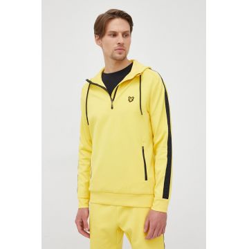 Lyle & Scott bluza barbati, culoarea galben, cu imprimeu