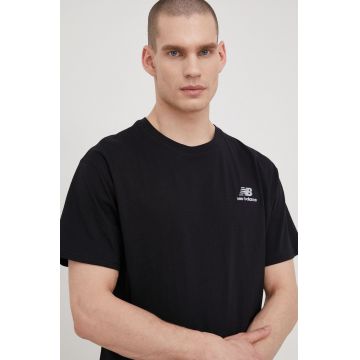 New Balance tricou din bumbac UT21503BK culoarea negru, neted UT21503BK-BK