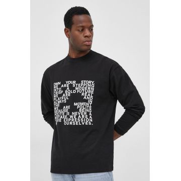 Young Poets Society hanorac de bumbac barbati, culoarea negru, cu imprimeu