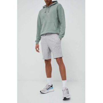 adidas pantaloni scurți din bumbac culoarea gri IC9816