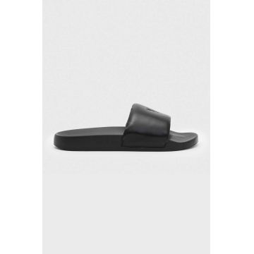 AllSaints slapi de piele barbati, culoarea negru