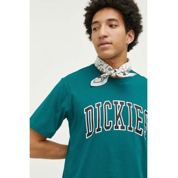 Dickies tricou din bumbac culoarea verde, cu imprimeu