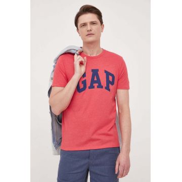 GAP tricou barbati, culoarea rosu, cu imprimeu