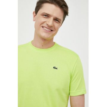 Lacoste tricou barbati, culoarea alb, neted