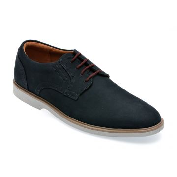 Pantofi CLARKS bleumarin, MALWOOD LACE-2, din nabuc