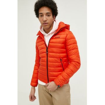 Superdry geaca barbati, culoarea portocaliu, de iarna