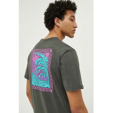 Superdry tricou din bumbac culoarea verde, cu imprimeu