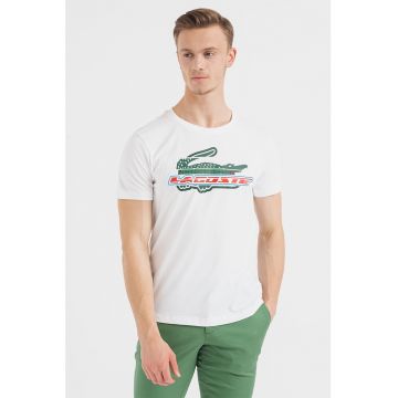 Tricou cu decolteu la baza gatului si logo