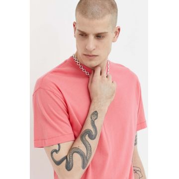 Abercrombie & Fitch tricou din bumbac culoarea roz, neted