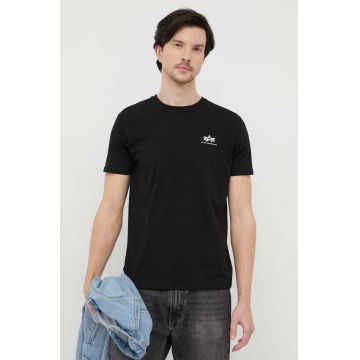 Alpha Industries tricou din bumbac Basic T Small Logo culoarea negru, cu imprimeu 188505.03-Black