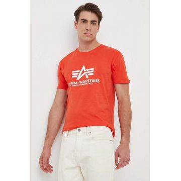 Alpha Industries tricou din bumbac culoarea rosu, cu imprimeu 100501.577-AtomicRed