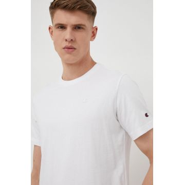 Champion tricou din bumbac culoarea alb, neted