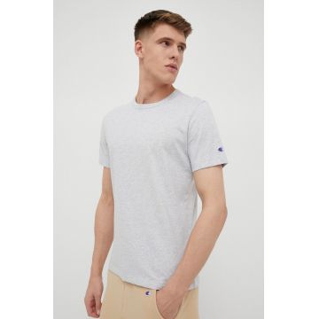Champion tricou din bumbac culoarea gri, neted