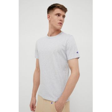 Champion tricou din bumbac culoarea gri, neted