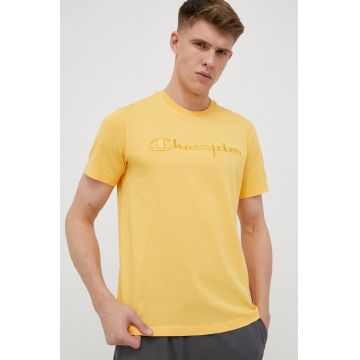 Champion tricou din bumbac culoarea portocaliu, neted