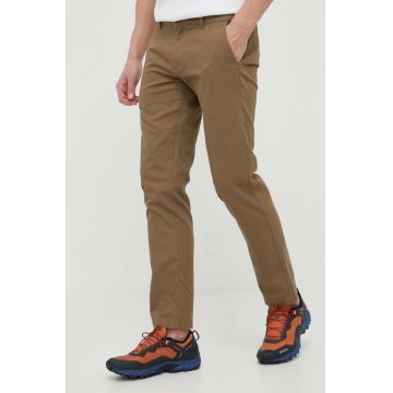 Helly Hansen pantaloni barbati, culoarea verde, cu fason chinos