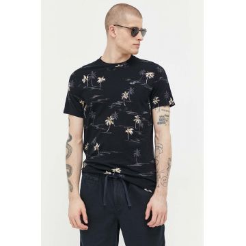 Hollister Co. tricou din bumbac culoarea negru, modelator