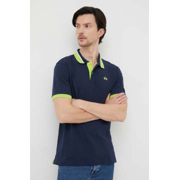La Martina tricou polo barbati, culoarea albastru marin, modelator