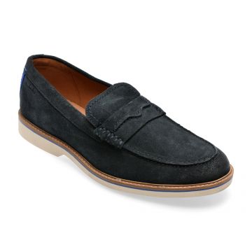 Mocasini CLARKS bleumarin, ATTICUS LTSLIP-I, din piele intoarsa