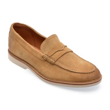 Mocasini CLARKS gri, ATTICUS LTSLIP B2-I, din piele intoarsa