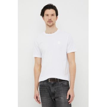 Trussardi tricou din bumbac culoarea alb, neted