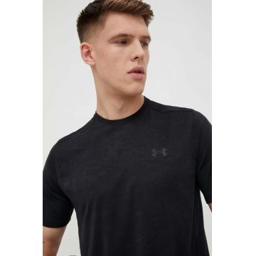 Under Armour tricou barbati, culoarea negru, neted