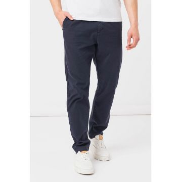 Pantaloni din amestec de in cu talie elastica