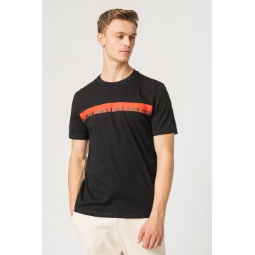 Tricou regular fit cu banda logo contrastanta Diziano