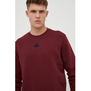 adidas bluza barbati, culoarea bordo, neted