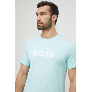 BOSS tricou de plajă culoarea turcoaz, cu model 50491706