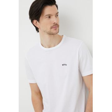 BOSS tricou din bumbac BOSS ATHLEISURE culoarea alb, neted