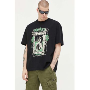 Deus Ex Machina tricou din bumbac culoarea negru, cu imprimeu