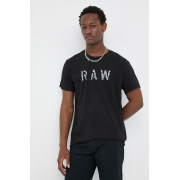 G-Star Raw tricou din bumbac culoarea negru, cu imprimeu