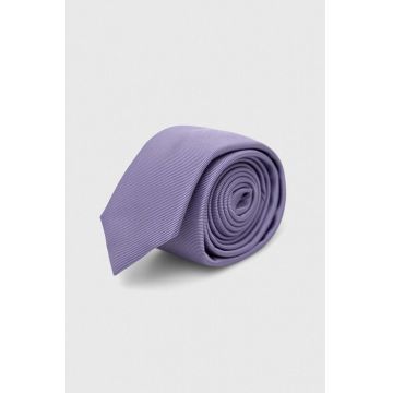 HUGO cravata de matase culoarea violet