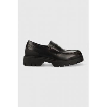 HUGO mocasini de piele Danzel barbati, culoarea negru, 50493154