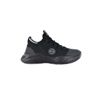 Pantofi sport din plasa tricotata cu logo