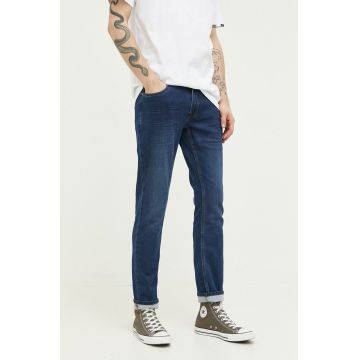 Solid jeansi barbati, culoarea albastru marin