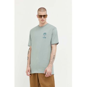 Vans tricou din bumbac culoarea verde, cu imprimeu