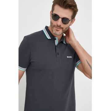 BOSS polo de bumbac BOSS ATHLEISURE culoarea albastru marin