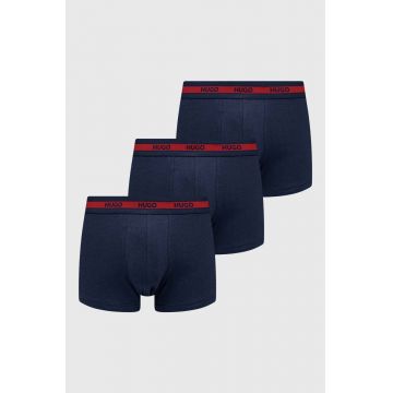 HUGO boxeri 3-pack barbati, culoarea albastru marin