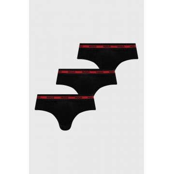 HUGO slip 3-pack bărbați, culoarea negru 50492378