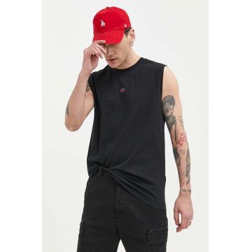 HUGO tricou din bumbac culoarea negru, cu imprimeu