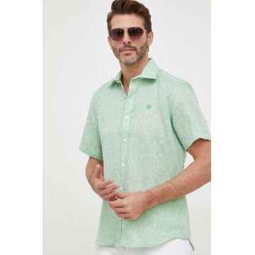 North Sails camasa de in culoarea verde, cu guler clasic, regular
