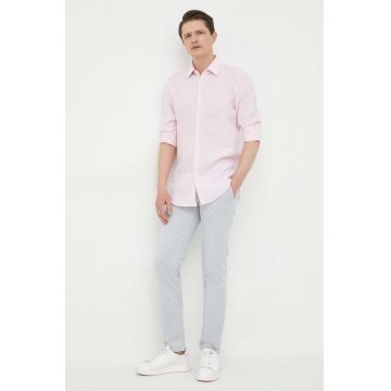 BOSS pantaloni CASUAL bărbați, culoarea gri, cu fason chinos 50470813