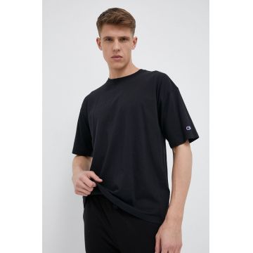 Champion tricou din bumbac culoarea negru, neted