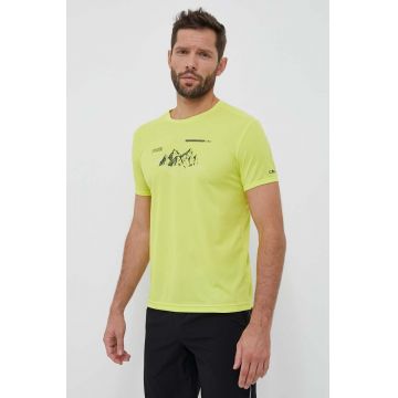 CMP tricou sport culoarea galben, cu imprimeu